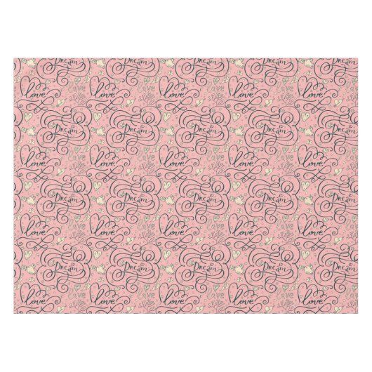 Nappe Motif romantique avec des coeurs et des oiseaux (Devant (Horizontal))