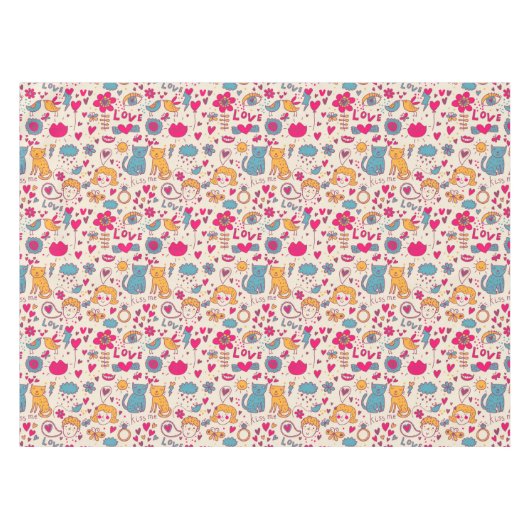 Nappe Motif romantique coloré (Devant (Horizontal))