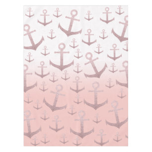 Nappe Motif rose d'ancre de parties scintillantes d'or