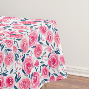 Nappe Motif Rose d'aquarelle rose