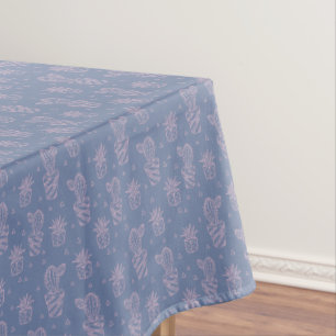 Nappe Motif rose et pourpre de cactus de bande dessinée