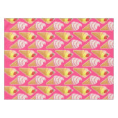 Nappe Motif rose Kawaii avec crème glacée aux fraises (Devant (Horizontal))