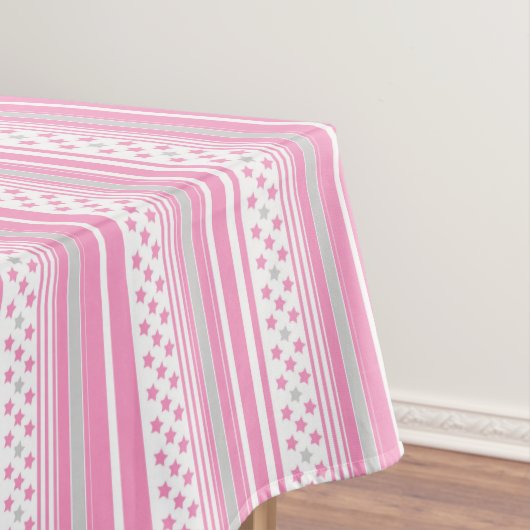 Nappe Motif rose rayé avec étoiles (In Situ)