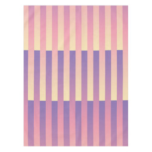 Nappe Motif rose violet jaune rayé