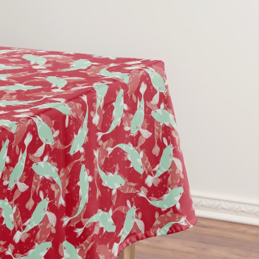 Nappe Motif rouge et vert - Koi Fish (In Situ)