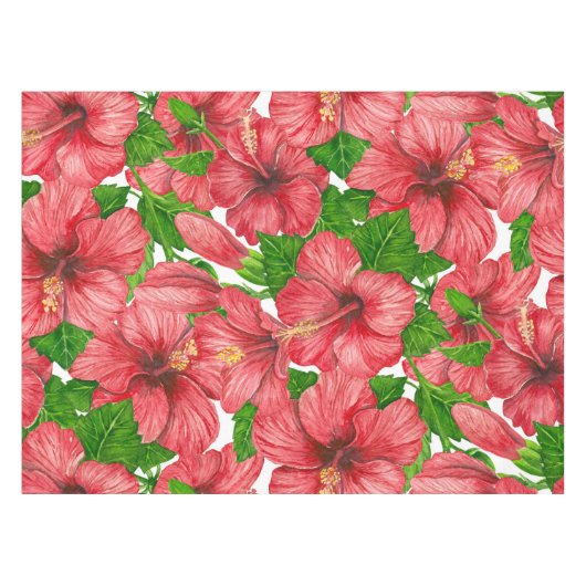 Nappe Motif rouge hibiscus II (Devant (Horizontal))