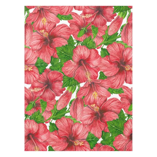 Nappe Motif rouge hibiscus II (Devant)