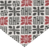 Nappe Motif rouge noir blanc géométrique folk (Angle)