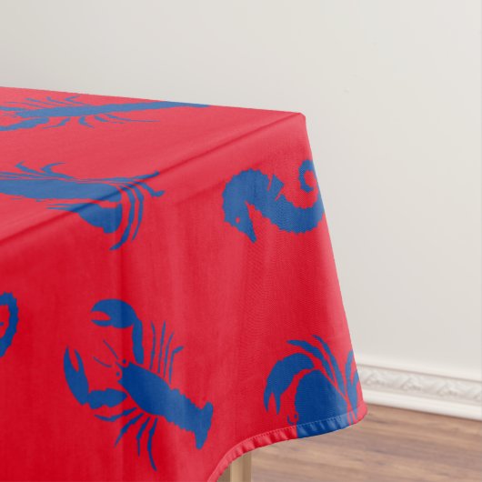 Nappe Motif rouge rouge bleu du crabe du homard (In Situ)