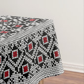 Nappe Motif roumain géométrique rouge et noir (In Situ)