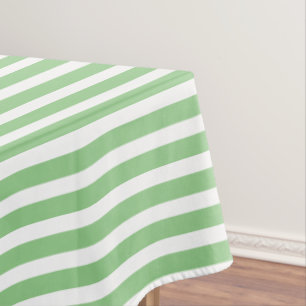 Nappe Motif Sage-Green/White Simple Stripes