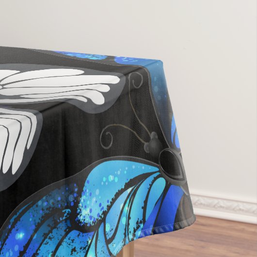 Nappe Motif sans couleur foncée avec papillons bleus Mor (In Situ)