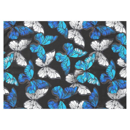 Nappe Motif sans couleur foncée avec papillons bleus Mor (Devant (Horizontal))