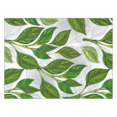 Nappe Motif sans couture avec Feuilles de thé vert (Devant (Horizontal))