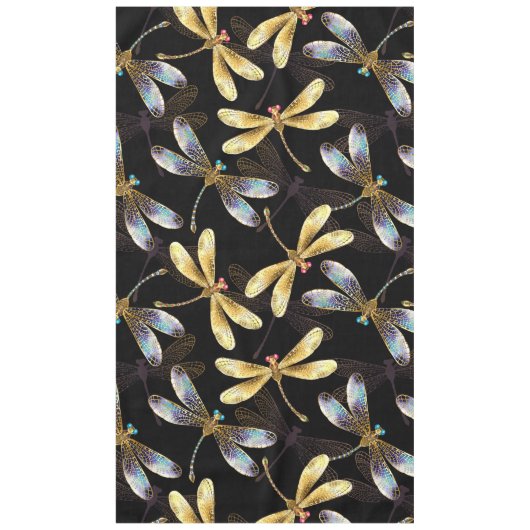 Nappe Motif sans couture avec libellules d'or (Devant)