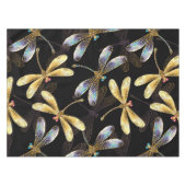 Nappe Motif sans couture avec libellules d'or (Devant (Horizontal))