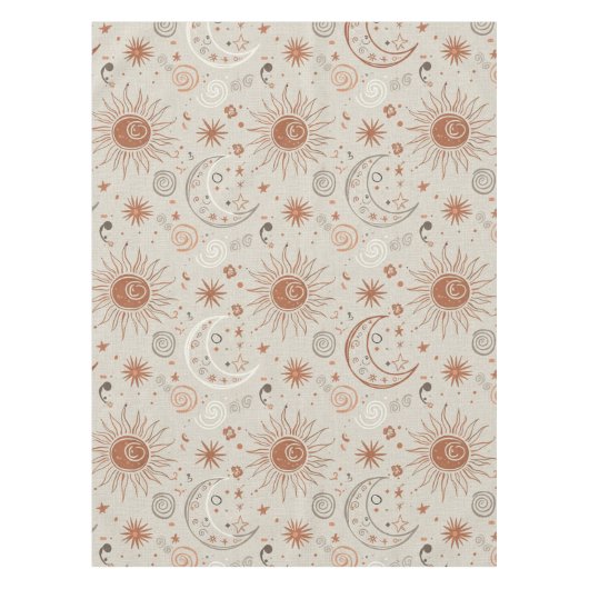 Nappe Motif Soleil et Lune Boho (Devant)