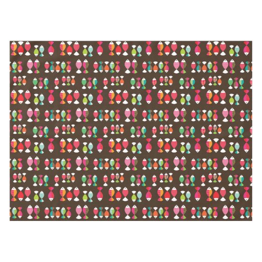 Nappe Motif sous-marin 2 de rétros poissons abstraits (Devant (Horizontal))