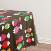 Nappe Motif sous-marin 2 de rétros poissons abstraits (In Situ)