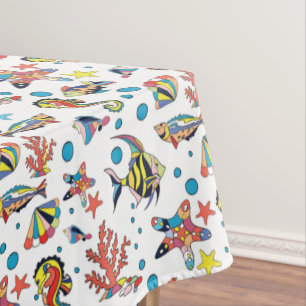Nappe Motif sous-marin coloré de vie marine