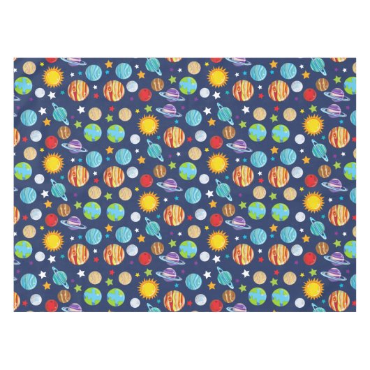 Nappe Motif spatial, Planètes, Étoiles, Cosmos, Galaxie (Devant (Horizontal))