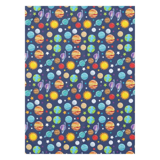 Nappe Motif spatial, Planètes, Étoiles, Cosmos, Galaxie (Devant)
