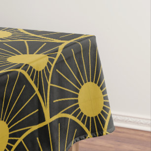 Nappe Motif Sun Gold et Black Art déco
