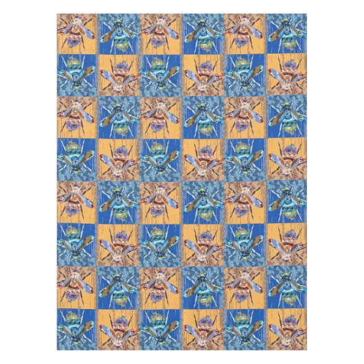 Nappe Motif textile de style patchwork de guêpe (Devant)