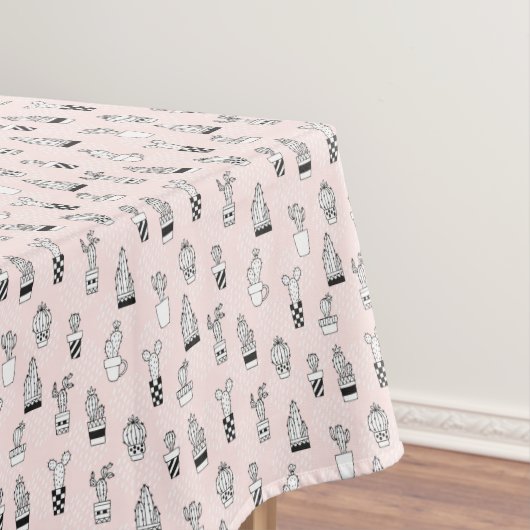 Nappe Motif tiré par la main mignon de cactus (In Situ)