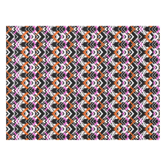 Nappe Motif tiré par la main noir, orange, et rose de (Devant (Horizontal))