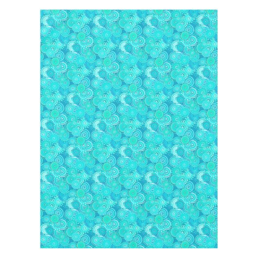 Nappe Motif tourbillon fractal, teintes turquoise (Devant)