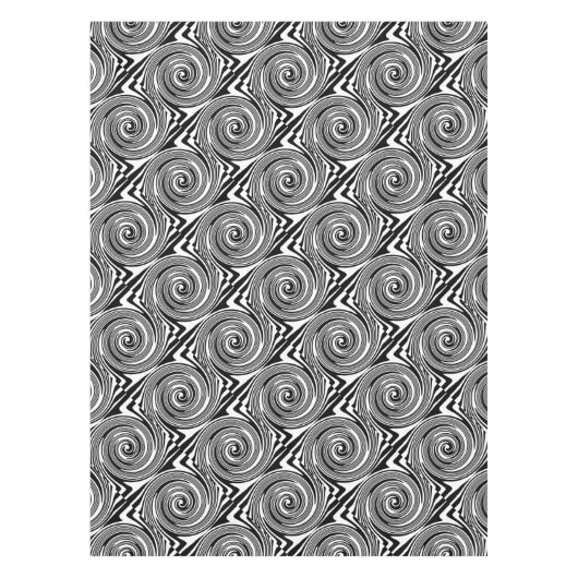 Nappe Motif tourbillon noir et blanc (Devant)
