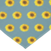 Nappe Motif Tournesol sur Vert Bleu (Angle)