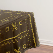 Nappe Motif tribal africain d'or sur la texture brune (In Situ)