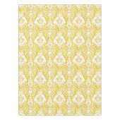 Nappe Motif tribal chic d'ikat jaune et gris de damassé (Devant)