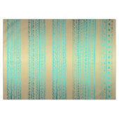 Nappe Motif tribal Turquoise Turquoise brillant sur or (Devant (Horizontal))