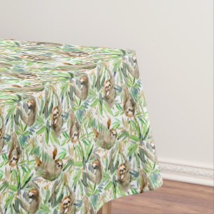 Nappe Motif tropical de paresse d'aquarelle