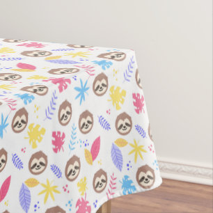 Nappe Motif tropical de paresse et de feuille