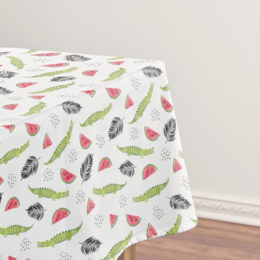 Nappe Motif tropical de pastèque et de crocodile (In Situ)