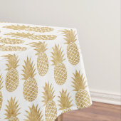Nappe Motif tropical élégant d'ananas d'or blanc (In Situ)