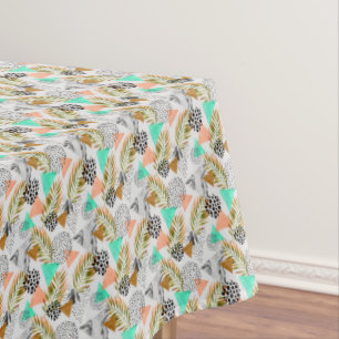 Nappe Motif tropical géométrique abstrait de feuille