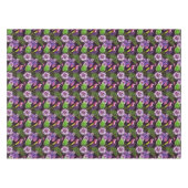 Nappe Motif tropical pourpre noir d'aquarelle de flore (Devant (Horizontal))