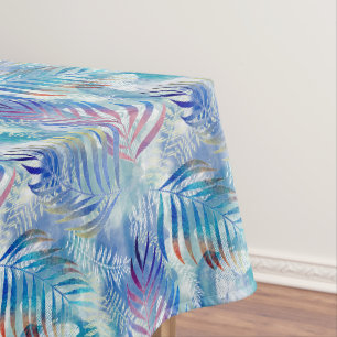 Nappe Motif tropicale colorée avec feuilles de palmiers.