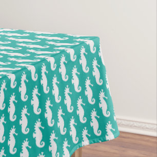 Nappe Motif turquoise 1 d'hippocampe