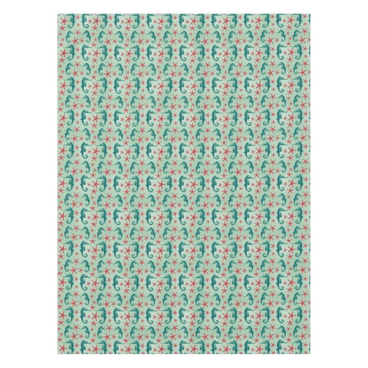 Nappe Motif turquoise 2 d'hippocampe (Devant)