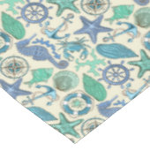 Nappe Motif turquoise d'animaux de mer (Angle)