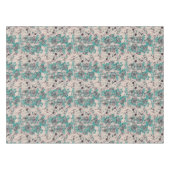 Nappe Motif turquoise de fleurs graphiques blanches (Devant (Horizontal))