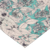Nappe Motif turquoise de fleurs graphiques blanches (Angle)