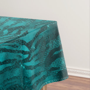 Nappe Motif turquoise Ombre Glam Parties scintillant Tig