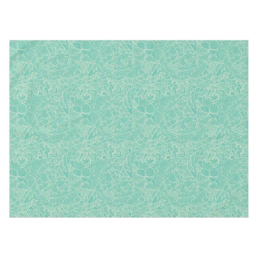 Nappe Motif Turquoise Peony (Devant (Horizontal))